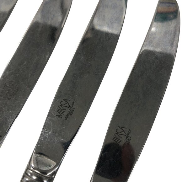 4 MIKASA Stainless "SWEET PEA" DINNER KNIFE 9-1/4" GLOSSY, 18/8 GERALD PATRICK - Picture 3 of 4